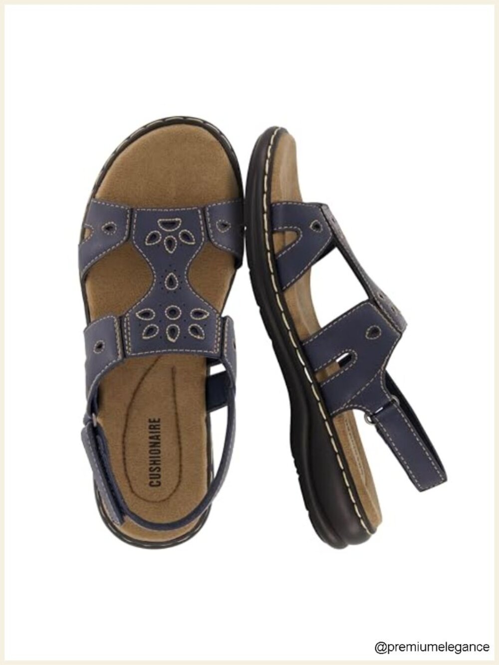 Memory Foam Flat Slide Sandals with Adjustable Slingback